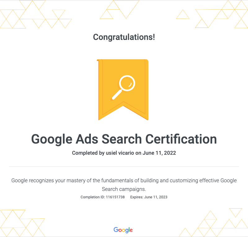 convertible Definitivo eficiencia Google Ads Search Certification